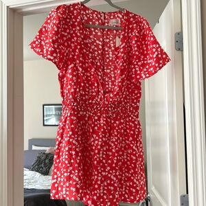 Brand new coral and floral jumper